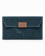 Studio Case waxed canvas pencil case in Glacier, closed
