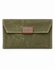 Studio Case waxed canvas pencil case in Spruce, closed