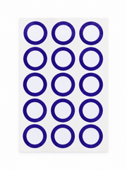 Sheet of Dusk DOT page tags, purple adhesive tracking stickers for DOT notebook pages